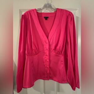 Torrid Hot Bright Pink Button-Down Blouse